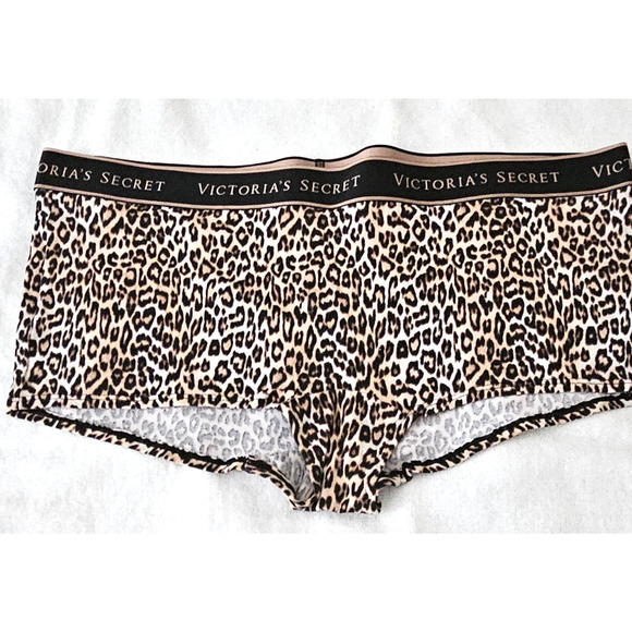 3 Victoria's Secret Logo Cotton (2) Shortie & (1) Boyshort/Boxer XL Brown NWT - Picture 4 of 16